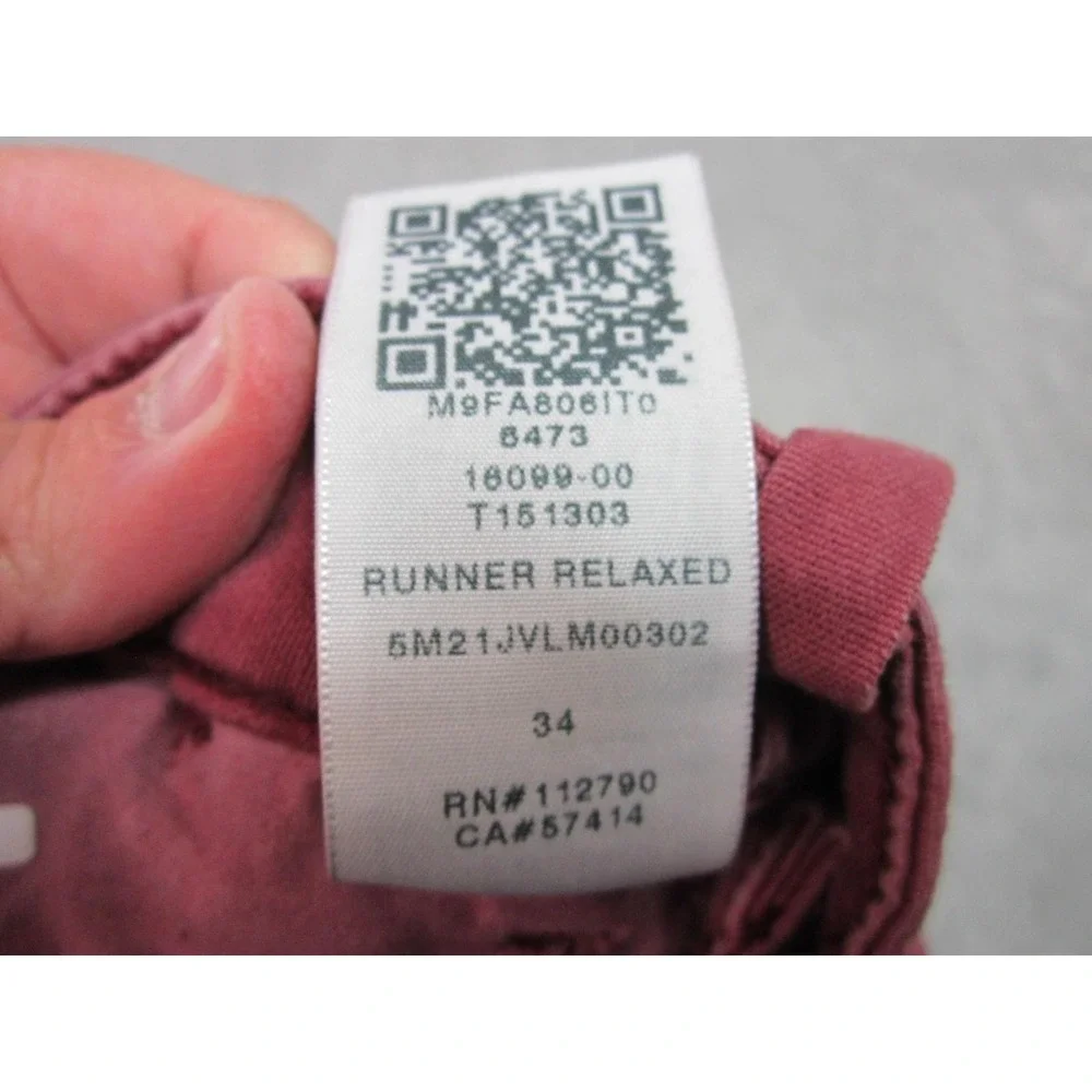 True Religion Pants Mens 34x32 Red Runner Relaxed Twill Joggers Rib Cuff Casual